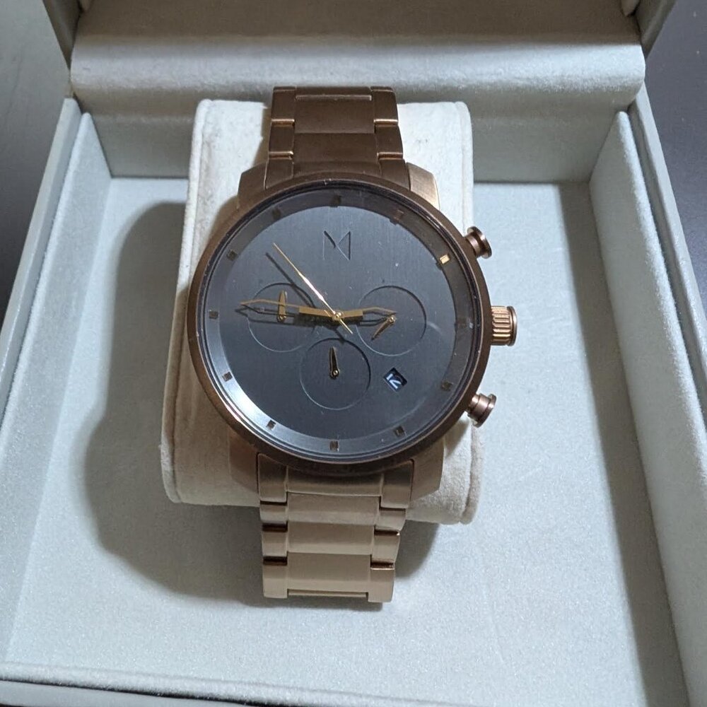 MVMT Soft Gold and Gray Men's Chronograph Watch | LIKE NEW IN BOX